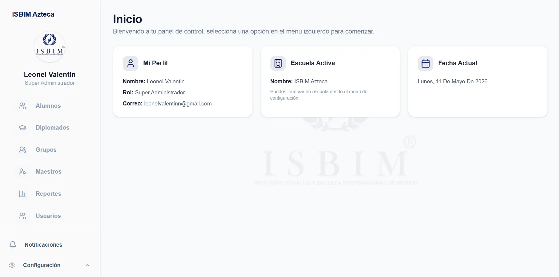 Sistema Escolar ISBIM